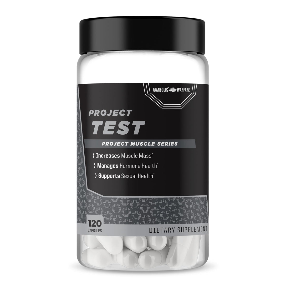 Flacon d'Anabolic Warfare Project Test 132g avec capsules