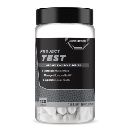 Flacon d'Anabolic Warfare Project Test 132g avec capsules
