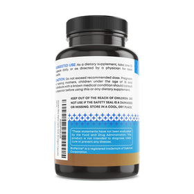 Flacon d'Ancient Bliss Acide Alpha-Lipoïque 600mg avec capsules sur une table