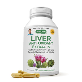 Flacon d'ANDREW LESSMAN Extraits Antioxydants du Foie 360 Capsules