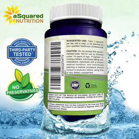 Flacon d'Apigenin 50mg et L-Theanine 200mg de aSquared Nutrition sur une table
