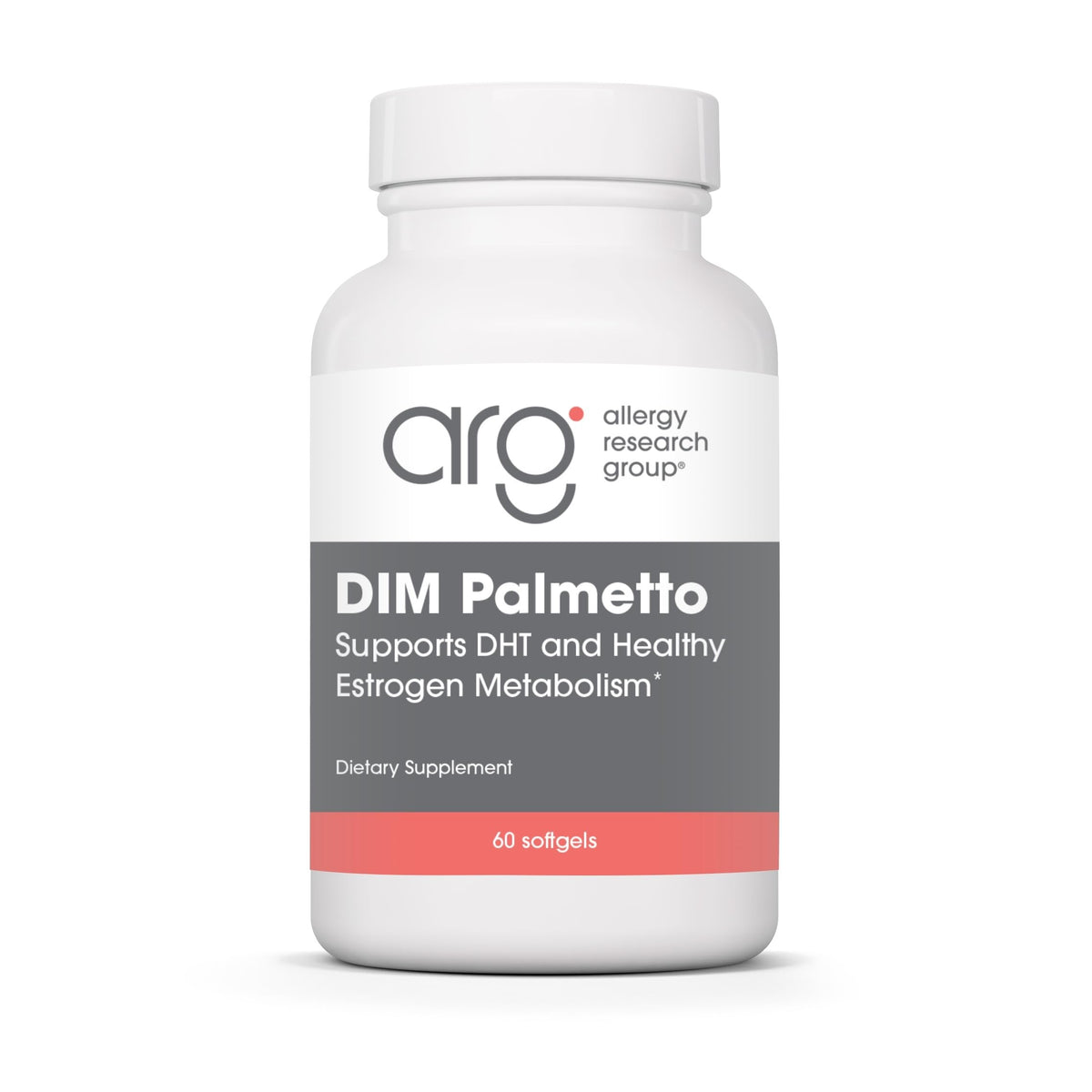 Flacon d'ARG DIM Palmetto contenant 60 gélules molles