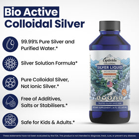 Flacon d'Argent Colloïdal Liquide OPTIVIDA sur un fond neutre