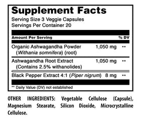 Flacon d'Ashwagandha Amazing Nutrition avec 60 gélules
