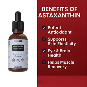 Flacon d'Astaxanthin de BUY THE CRAVE sur une table