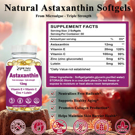 Flacon d'astaxanthine AMENQ hHEALTH avec bouchon ouvert