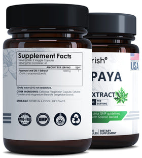 Flacon d'Ayorish Extrait de Feuille de Papaye 1000mg 120 Capsules