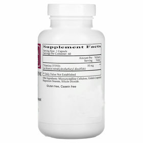 Flacon d'Ecological Formulas Vitamine B1 50 mg 120 capsules arrière