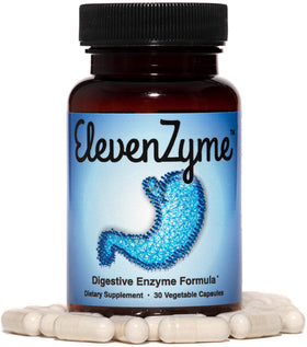 Flacon d'ElevenZyme sur un fond neutre