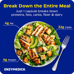 Flacon d'Enzymedica daily Basic + Probiotics avec étiquette visible