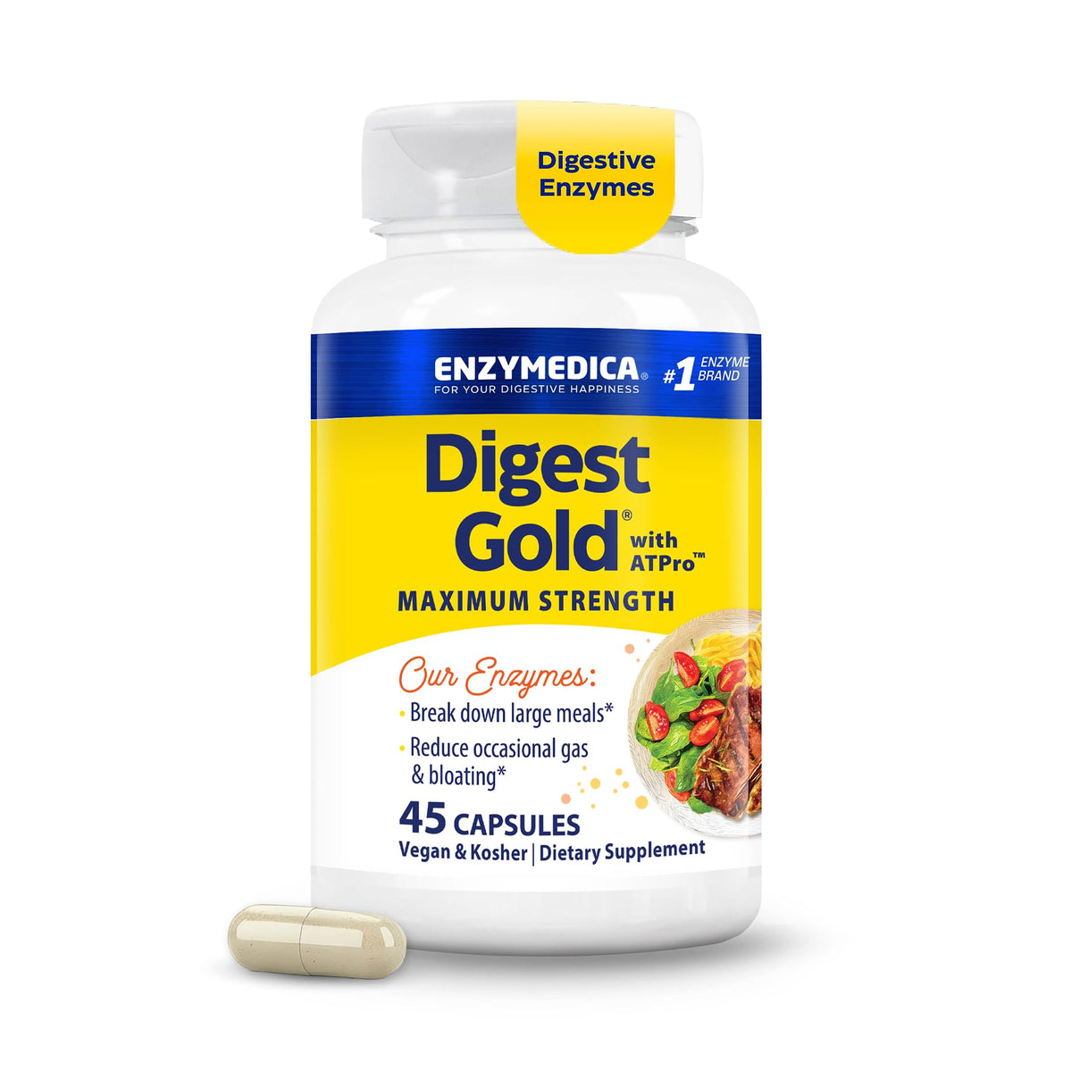 Flacon d'Enzymedica daily Gold avec 45 capsules