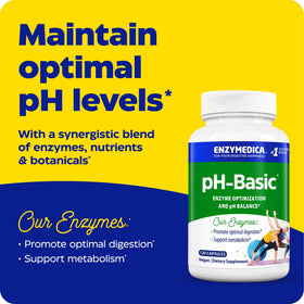 Flacon d'Enzymedica pH-Basic avec capsules