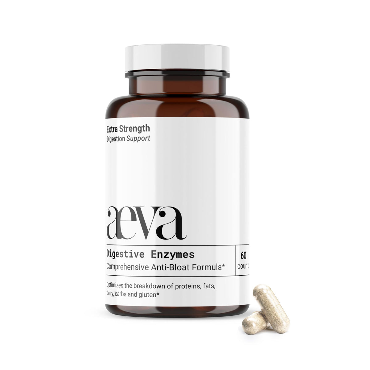 Flacon d'enzymes daily AEVA 30 capsules vue de face