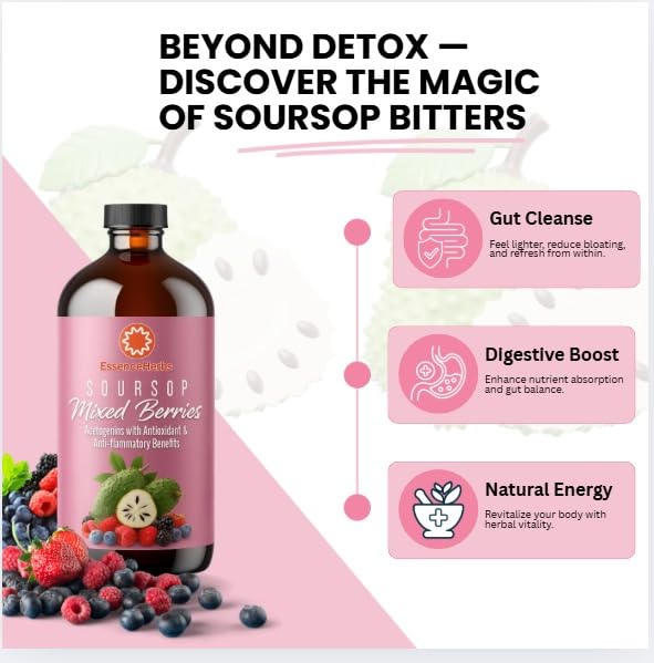 Flacon d'Essence Herbs Bitters Liquide Soursop avec étiquette