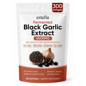Flacon d'extrait de ail noir fermenté estella avec 300 gélules