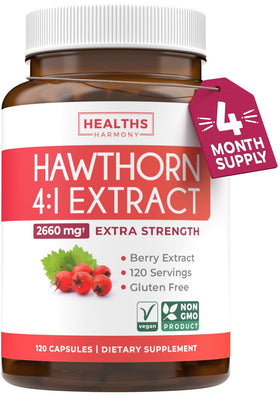 Flacon d'extrait de baies de prunellier Healths Harmony avec 120 capsules