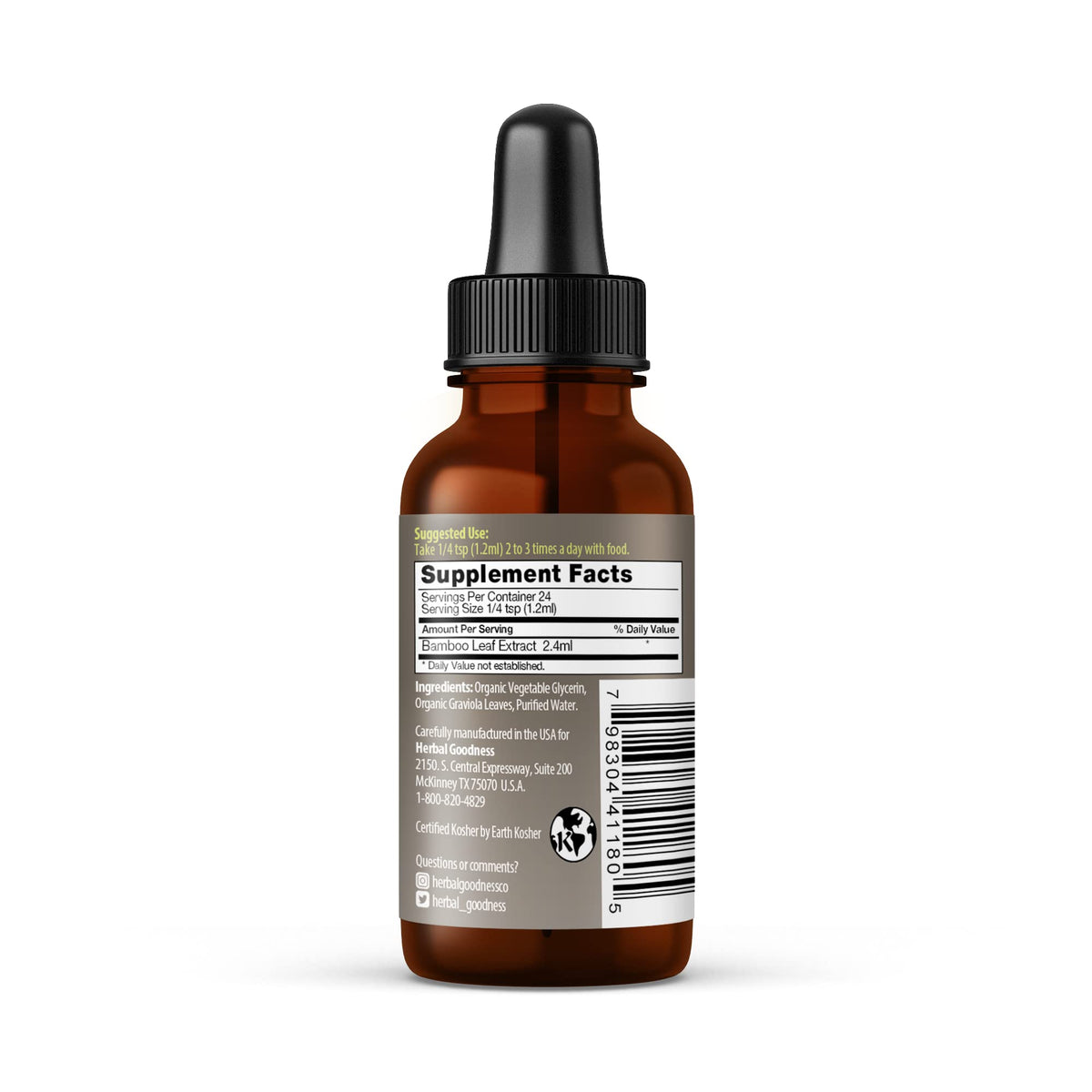 Flacon d'extrait de bambou Herbal Papaya avec bouchon