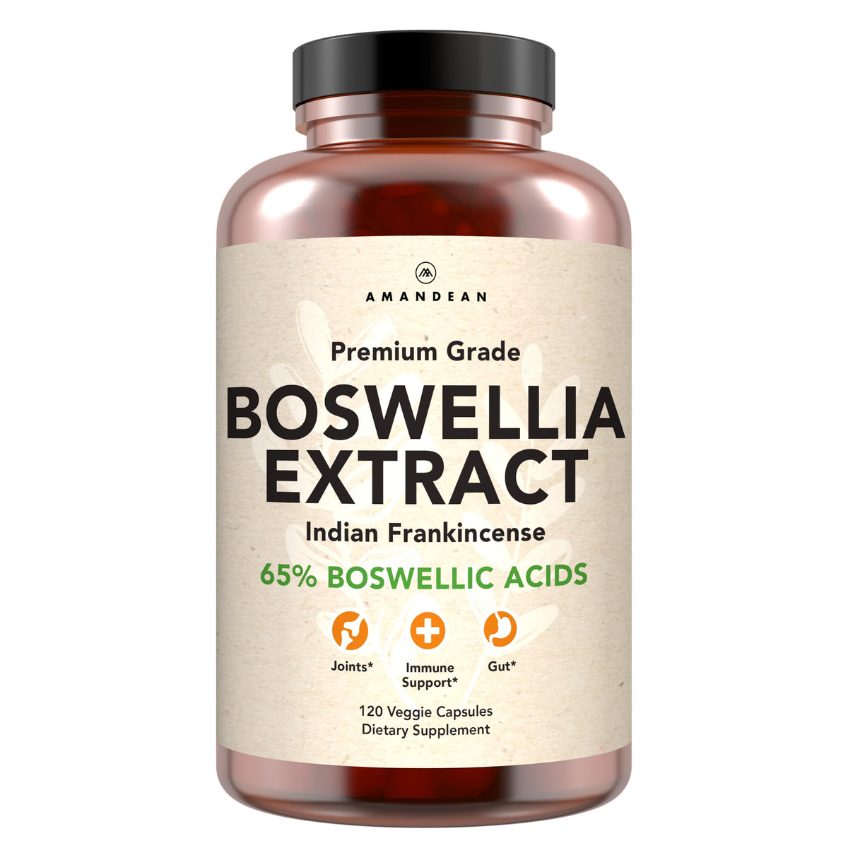 Flacon d'extrait de Boswellia Serrata AMANDEAN 500mg 120 capsules