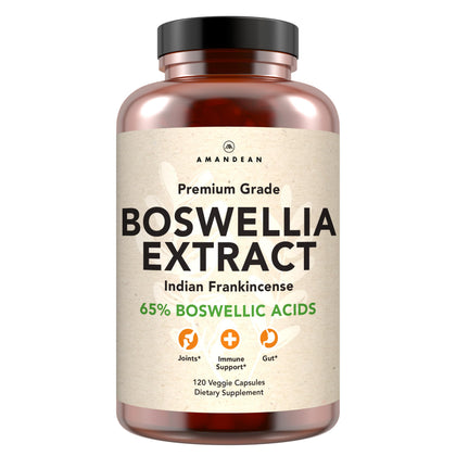 Flacon d'extrait de Boswellia Serrata AMANDEAN 500mg 120 capsules
