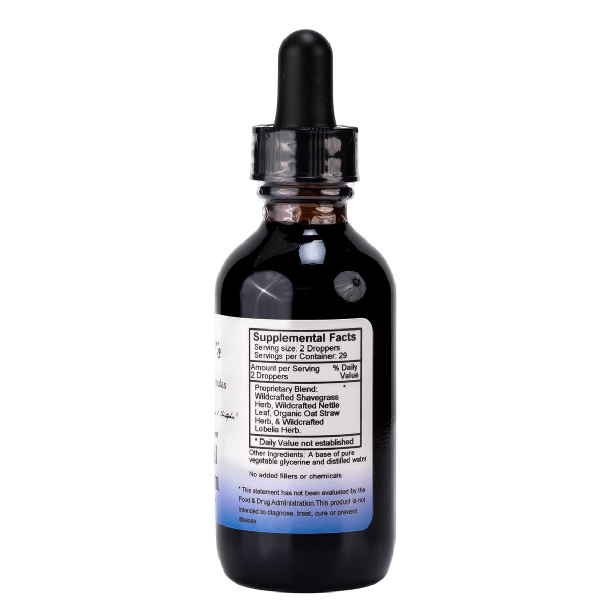 Flacon d'Extrait de Calcium Herboriste avec étiquette et dosage