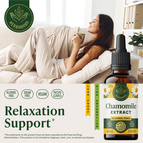 Flacon d'extrait de camomille HERBAMAMA 150g avec compte-gouttes