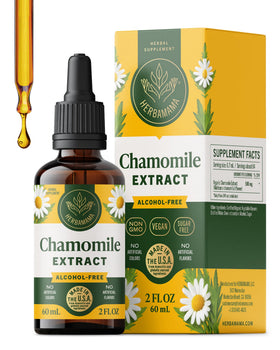 Flacon d'extrait de camomille HERBAMAMA 150g vue de face