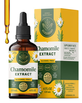 Flacon d'extrait de camomille HERBAMAMA 281g vue de face