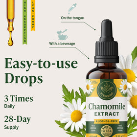 Flacon d'extrait de camomille HERBAMAMA avec étiquette visible