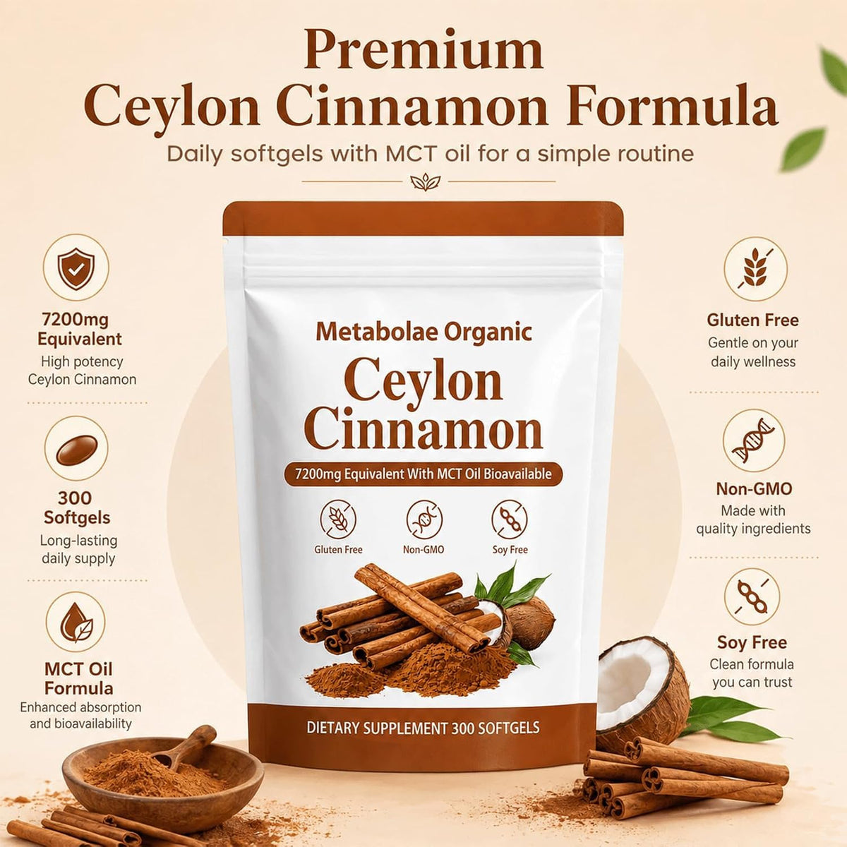 Flacon d'extrait de cannelle de Ceylan a balanced routine avec étiquette visible
