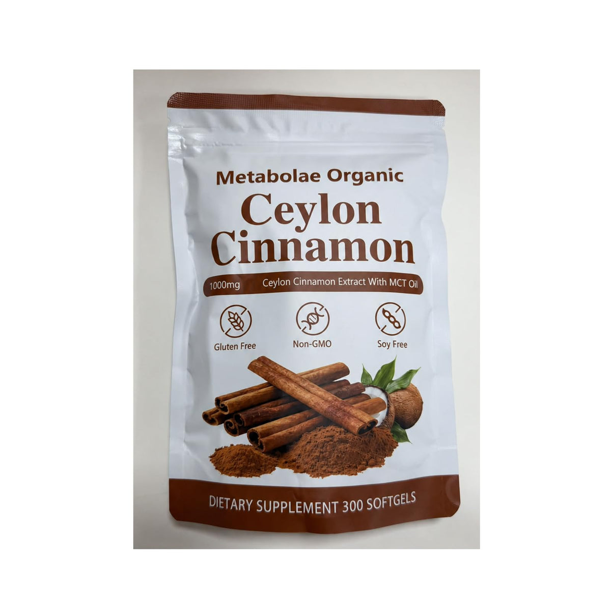 Flacon d'extrait de cannelle de Ceylan a balanced routine ouvert avec gélules