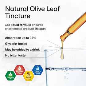 Flacon d'extrait de feuille d'olive BIO KRAUTER sur une table