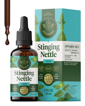 Flacon d'extrait de feuille d'ortie HERBAMAMA 600 mg vue de face