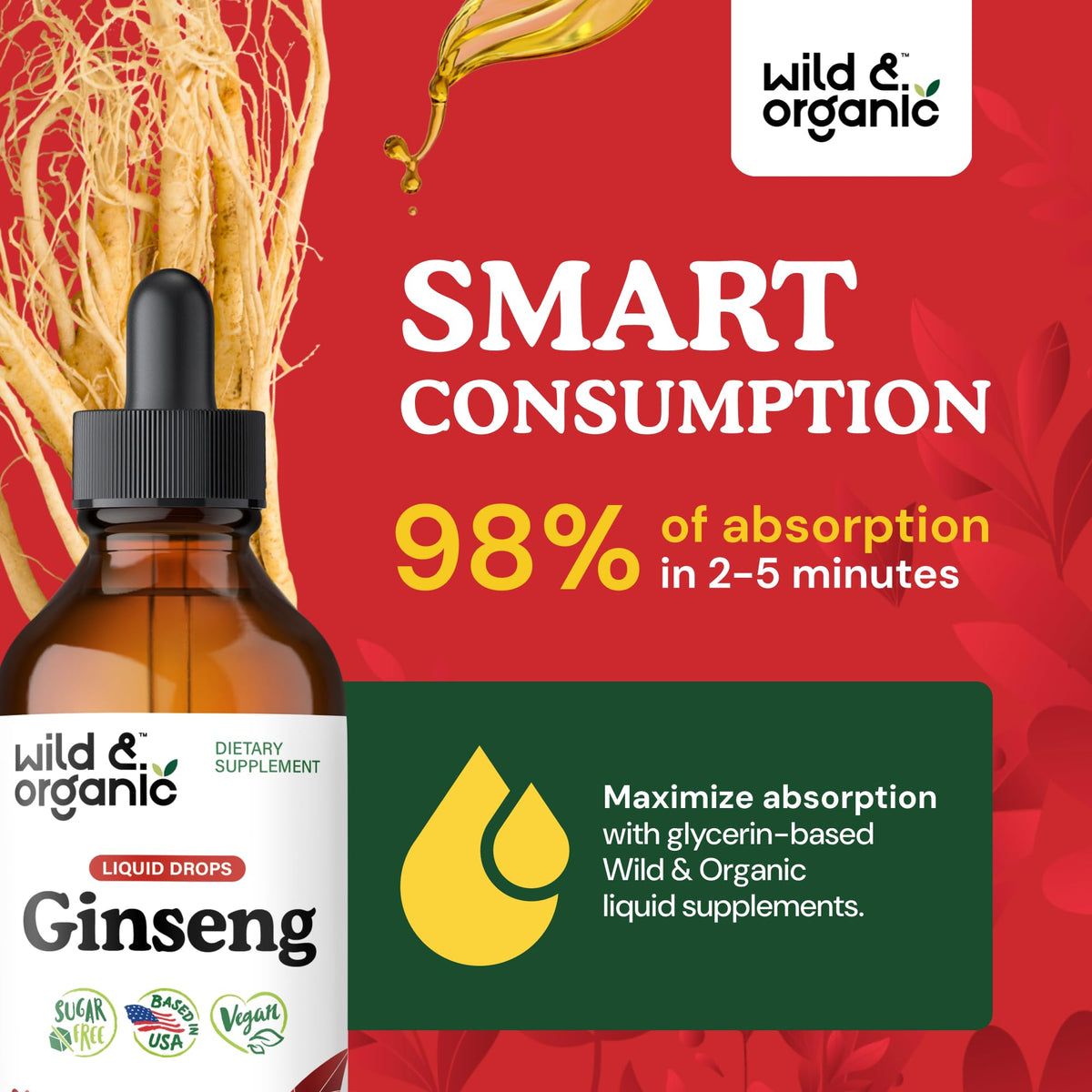 Flacon d'extrait de ginseng coréen avec des ingrédients naturels