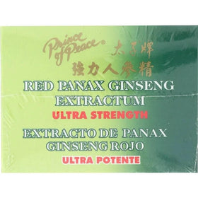 Flacon d'extrait de ginseng rouge Panax sur une table