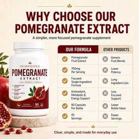 Flacon d'extrait de grenade bio sur un fond de fruits frais