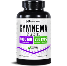 Flacon d'extrait de Gymnema Sylvestre Healthfare 200 capsules végétales
