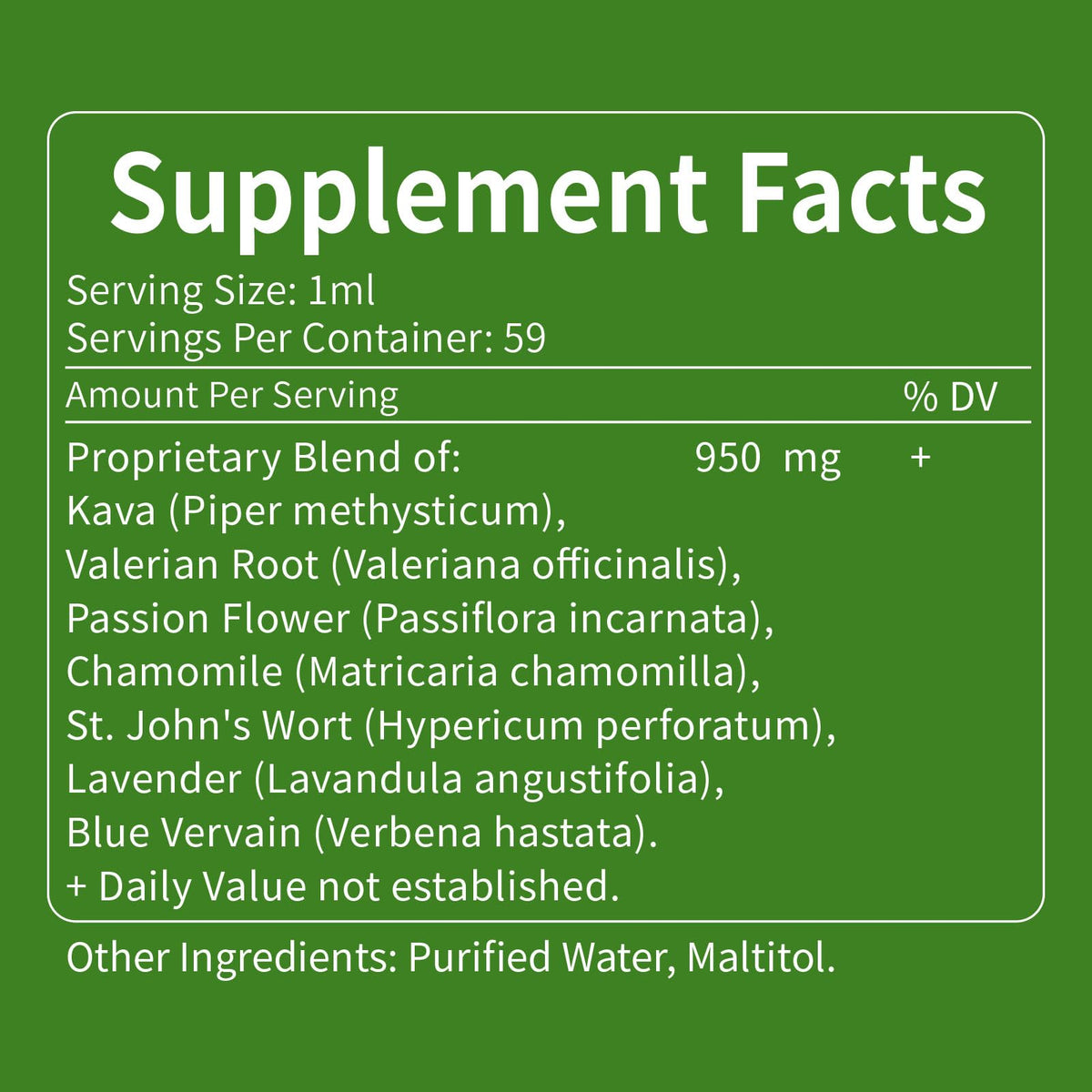 Flacon d'extrait de Kava avec un fond de plantes