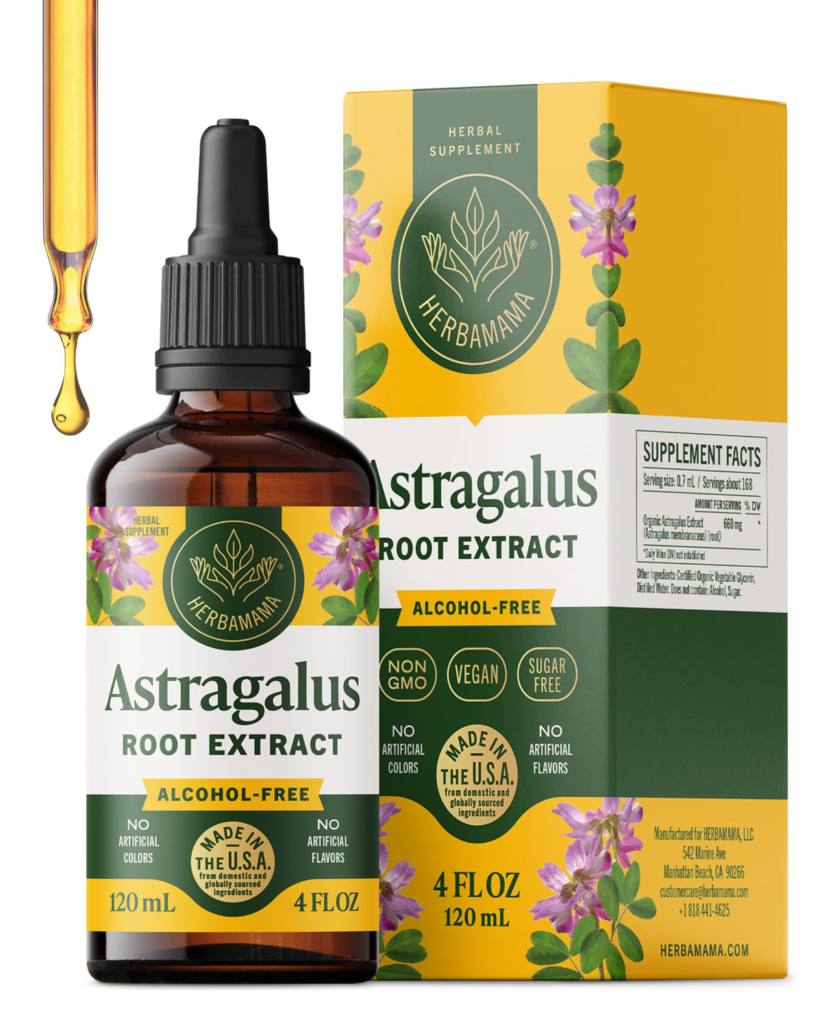 Flacon d'extrait de racine d'Astragale HERBAMAMA de 281g