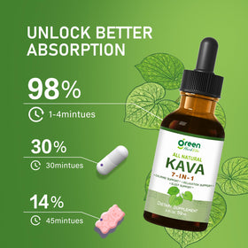 Flacon d'extrait de racine de Kava sur une table en bois