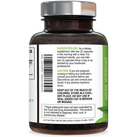 Flacon d'extrait de thé vert Nature's Nutrition ouvert avec capsules