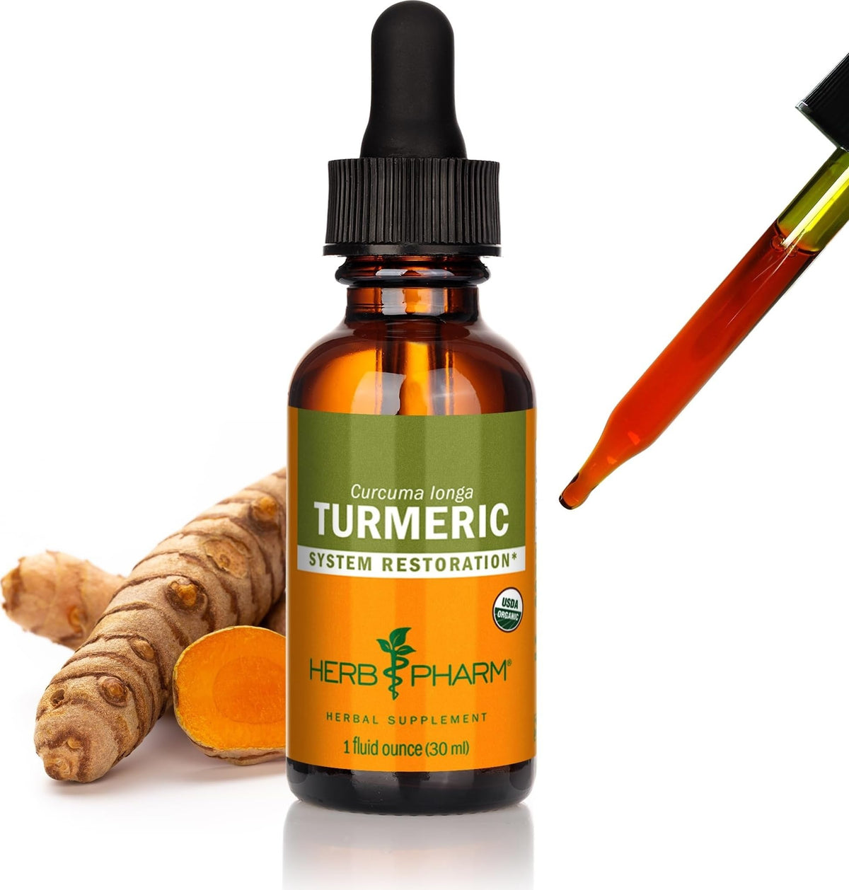 Flacon d'extrait liquide de curcuma bio Herb Pharm 30 ml