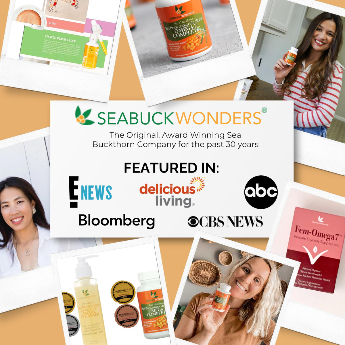 Flacon d'huile d'argousier bio SEABUCKWONDERS ouvert avec gélules visibles