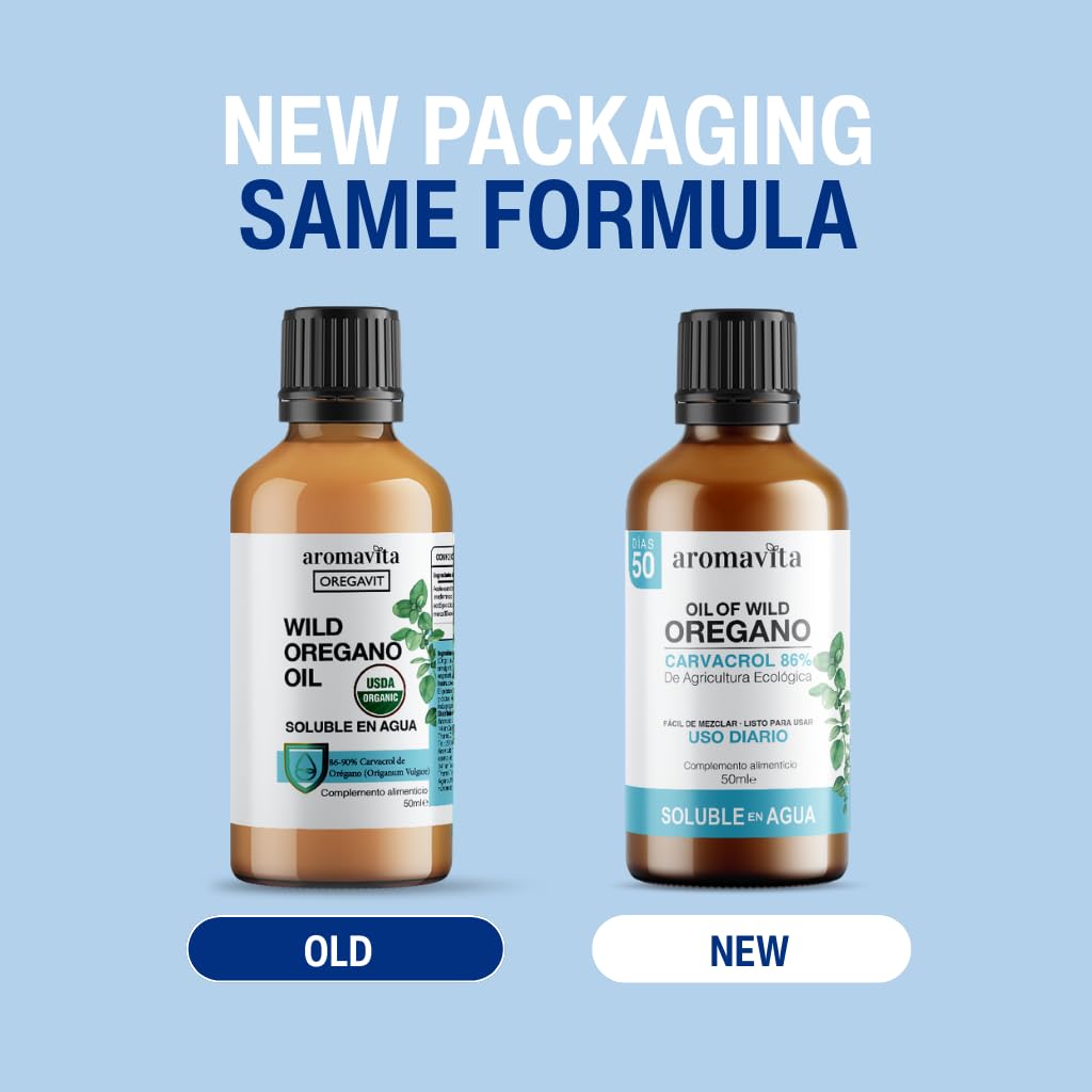 Flacon d'huile d'origan bio AROMAVITA avec son emballage