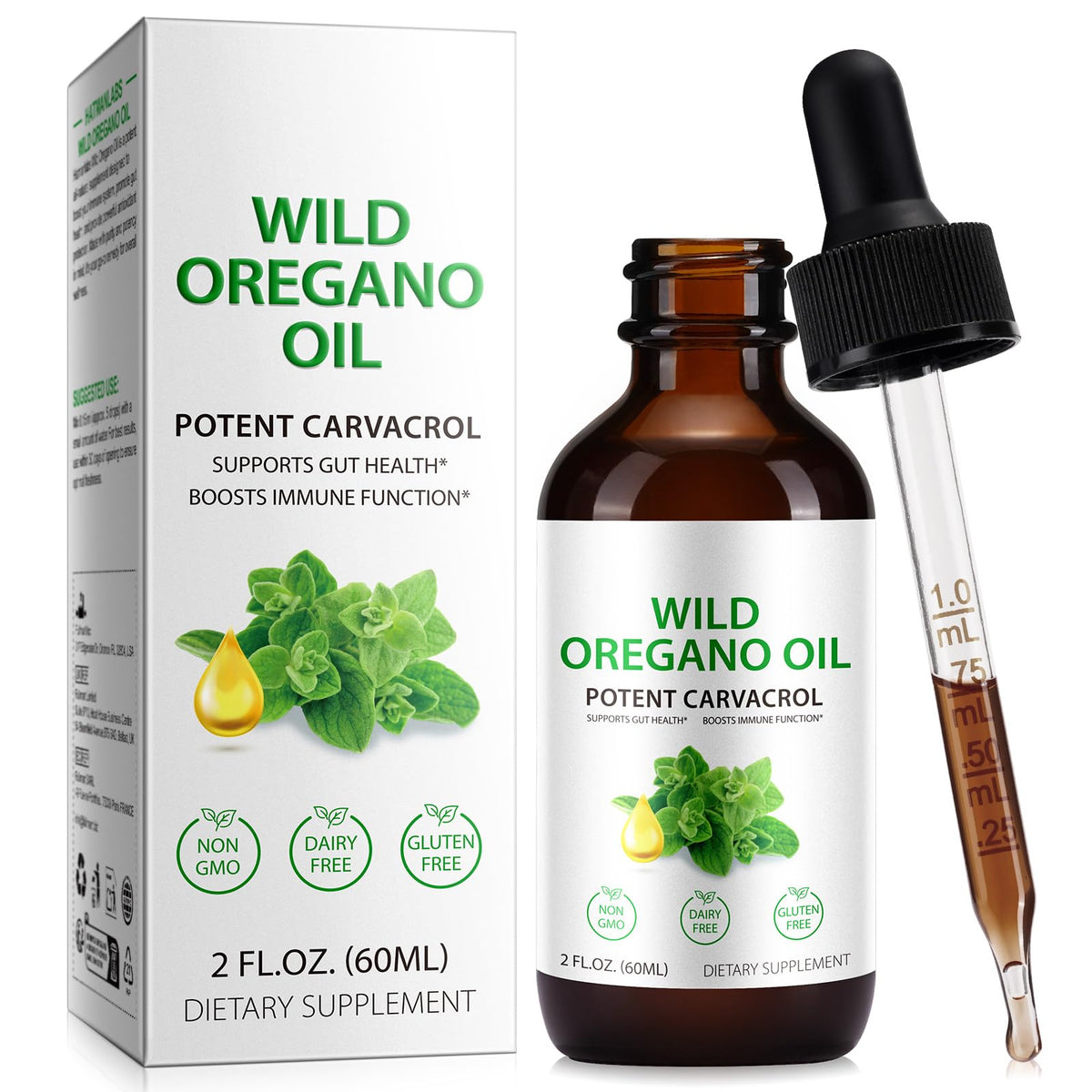 Flacon d'huile d'origan bio Ruduwu 100 ml vue de face