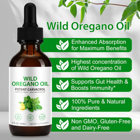 Flacon d'huile d'origan bio Ruduwu sur fond blanc