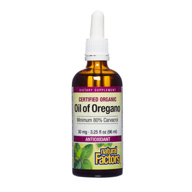 Flacon d'huile d'origan Natural Factors 96 ml vue de face