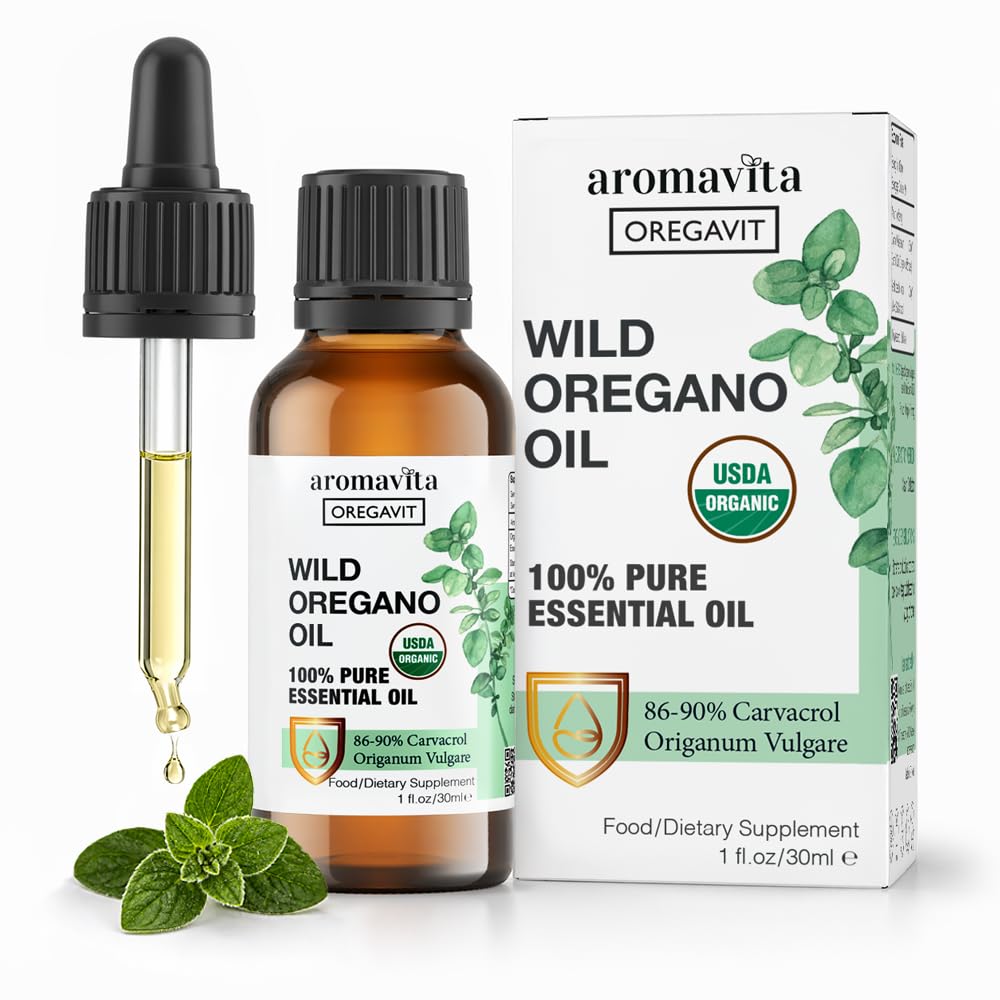 Flacon d'huile d'origan sauvage bio AROMAVITA 30ml vue de face