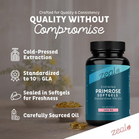 Flacon d'huile de bourrache Zeal Naturals avec étiquette