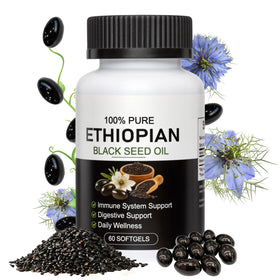 Flacon d'huile de graines noires éthiopiennes Aaenouicfs de 60 capsules