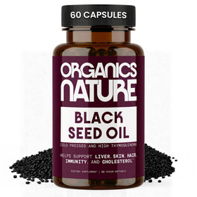 Flacon d'huile de graines noires ORGANICS NATURE 1000mg 60 gélules végétales